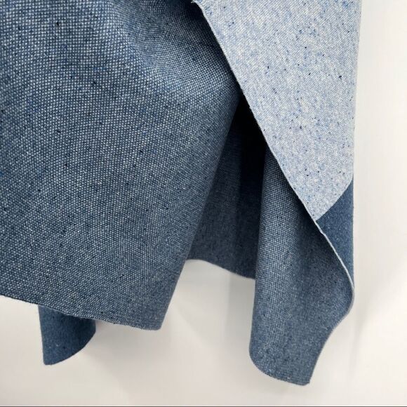 NEW ANN TAYLOR Blue Speckled Knit Mockneck Cape Poncho In Dark Navy - Picture 6 of 10